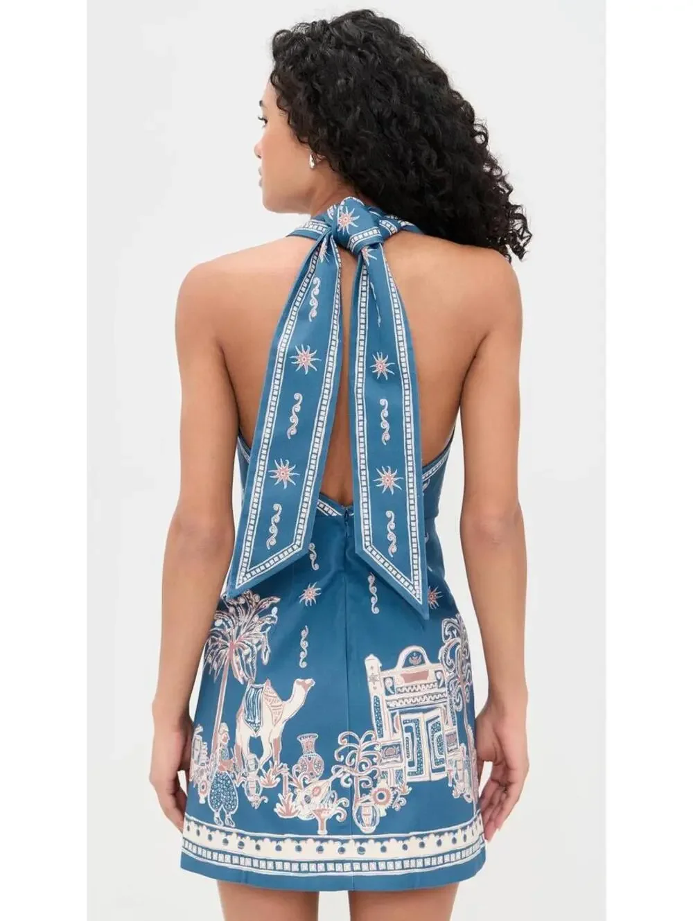 ALÉMAIS Women's Acacia Mini Dress, Blue, COVER UP 6